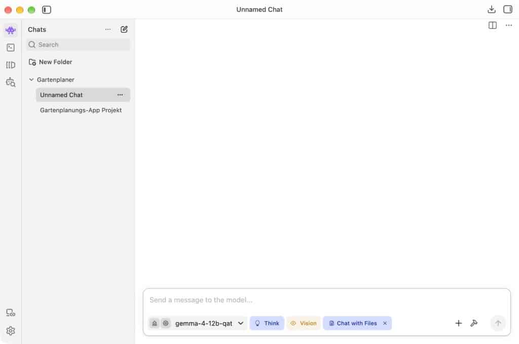 Wenn du einen neuen Chat startest, sagst du, welches Modell du nutzen möchtest